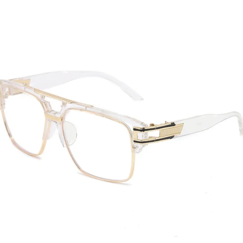 Gold and Clear Men's Glasses